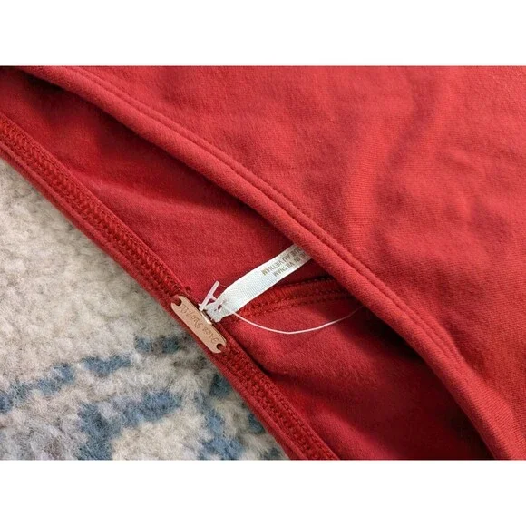 NEW Free People Frankie Asymmetric Dress Long Sleeve Sz Large Burnt Orange NWT - Picture 6 of 10